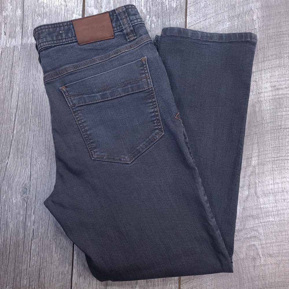 Prana Slim Fit Jeans Mens 32x28 Gray Five Pocket Stretch Denim Pants